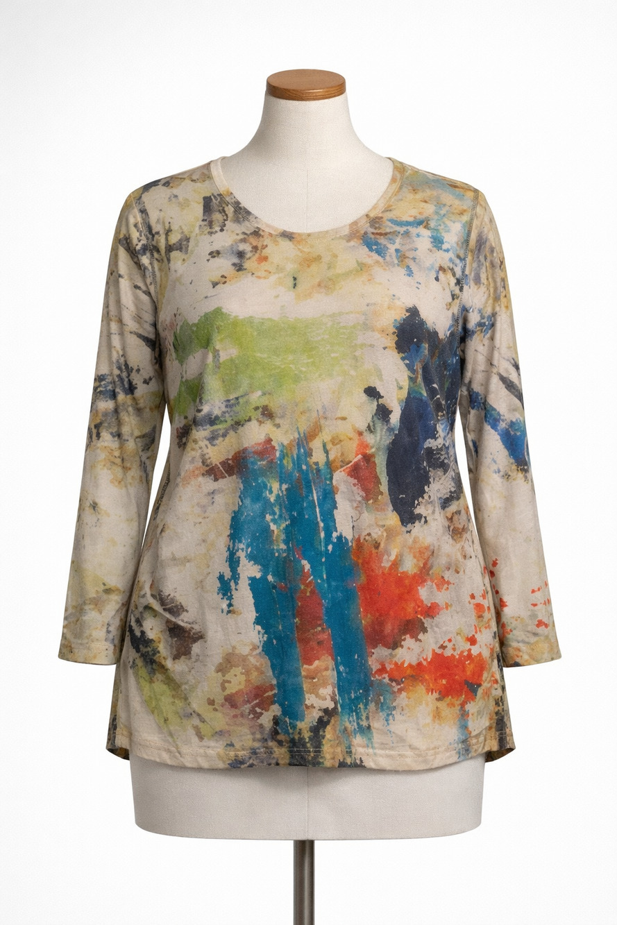 Sole Dione Studio Abstract Paint Splash Tunic Top 1X